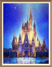 Night Stars Blue Castle - Diamond Paintings - Diamond Art - Paint With Diamonds - Legendary DIY - Best price - Premium - Free Shipping - Arts and Crafts