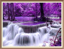 Purple Light in Waterfall - Diamond Paintings - Diamond Art - Paint With Diamonds - Legendary DIY  | Free shipping | 50% Off