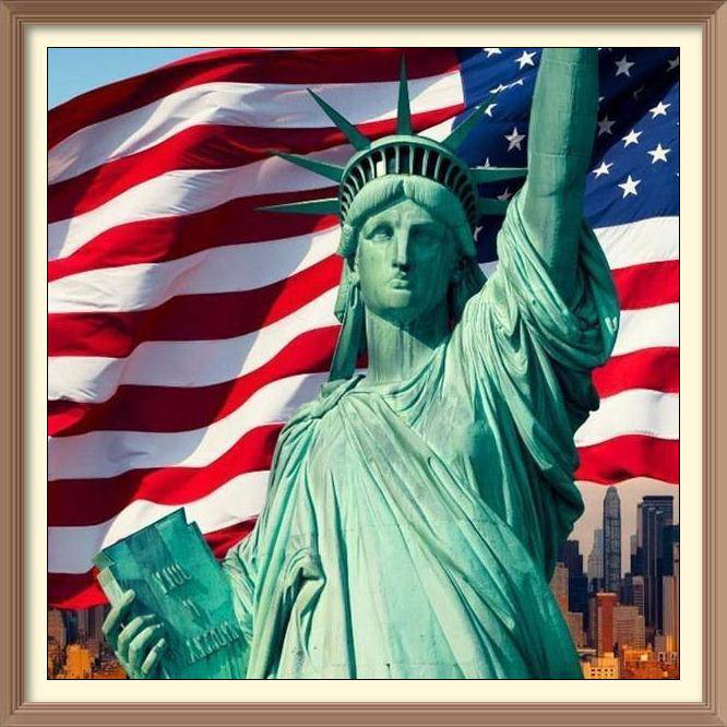 Statue Of Liberty and American Flag - Diamond Paintings - Diamond Art - Paint With Diamonds - Legendary DIY  | Free shipping | 50% Off