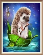 Hedgehog on the Leaf Raft - Diamond Paintings - Diamond Art - Paint With Diamonds - Legendary DIY - Best price - Premium - Free Shipping - Arts and Crafts
