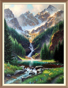 Waterfall in Spring - Diamond Paintings - Diamond Art - Paint With Diamonds - Legendary DIY  | Free shipping | 50% Off