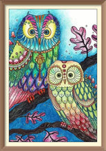 2 Berry Branch Owls - Diamond Paintings - Diamond Art - Paint With Diamonds - Legendary DIY - Best price - Premium - Free Shipping - Arts and Crafts