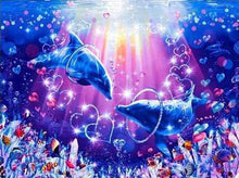 2 Dolphins in Love - Diamond Paintings - Diamond Art - Paint With Diamonds - Legendary DIY  | Free shipping | 50% Off