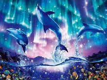 Dolphins jumping in the Night - Diamond Paintings - Diamond Art - Paint With Diamonds - Legendary DIY  | Free shipping | 50% Off