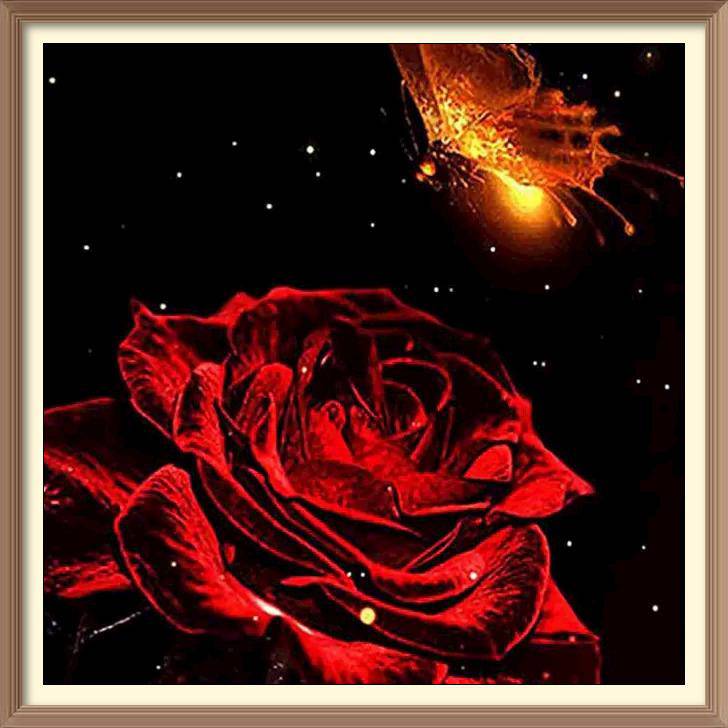 Rose and Firefly - Diamond Paintings - Diamond Art - Paint With Diamonds - Legendary DIY - Best price - Premium - Free Shipping - Arts and Crafts