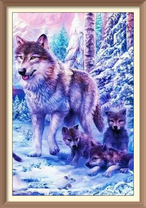 Wolves in Snow Forest - Diamond Paintings - Diamond Art - Paint With Diamonds - Legendary DIY - Best price - Premium - Free Shipping - Arts and Crafts