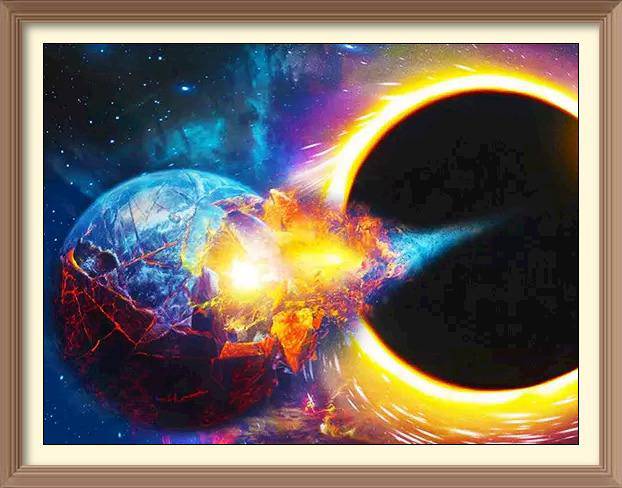 Blackhole absorbing Planet - Diamond Paintings - Diamond Art - Paint With Diamonds - Legendary DIY - Best price - Premium - Free Shipping - Arts and Crafts