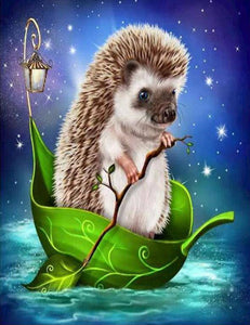 Hedgehog on the Leaf Raft - Diamond Paintings - Diamond Art - Paint With Diamonds - Legendary DIY  | Free shipping | 50% Off