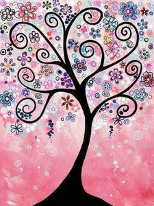 Pink Paint of the Tree - Diamond Paintings - Diamond Art - Paint With Diamonds - Legendary DIY  | Free shipping | 50% Off